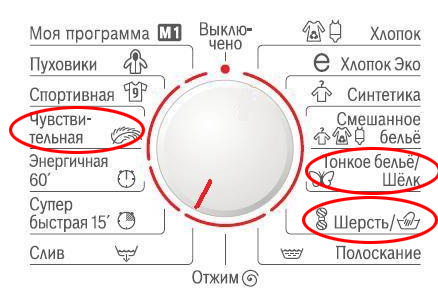  Режими на нежно измиване