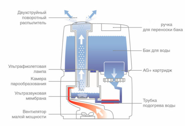 Принципът на действие на традиционния овлажнител